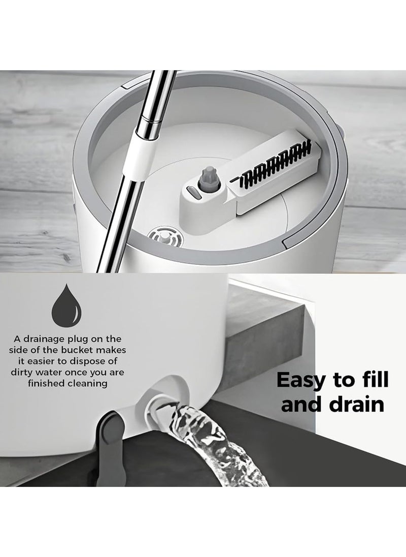 NextWave - Spin Mop for Cleaning Floor – 2 Microfiber Mop Heads (Wet/Dry) – Bucket with Spinner & Wringer – Extendable Handle – 360° Floor Cleaner – Quick Absorption - Image 1