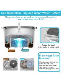 NextWave Spin Mop for Cleaning Floor – 2 Microfiber Mop Heads (Wet/Dry) – Bucket with Spinner & Wringer – Extendable Handle – 360° Floor Cleaner – Quick Absorption  - Image 5