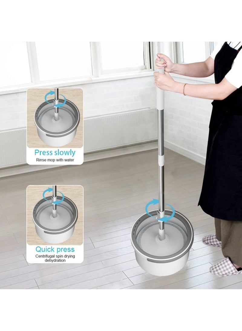 NextWave - Spin Mop for Cleaning Floor – 2 Microfiber Mop Heads (Wet/Dry) – Bucket with Spinner & Wringer – Extendable Handle – 360° Floor Cleaner – Quick Absorption - Image 1