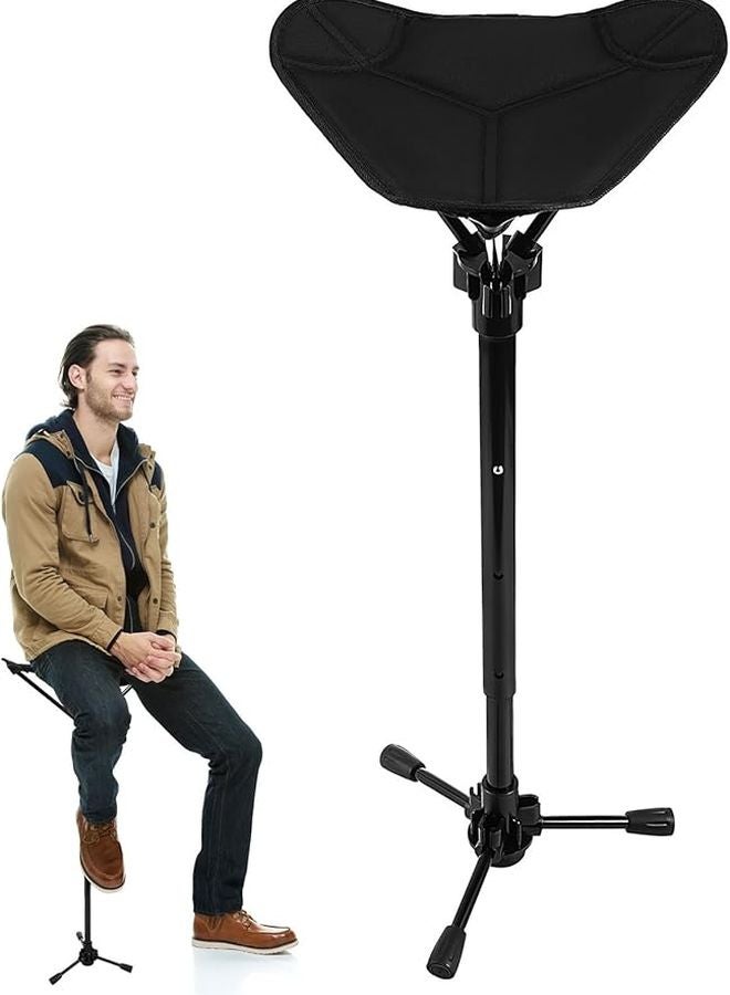Adjustable Height Folding Tripod Stool Lightweight Portable Outdoor Camping Chair For Hiking Fishing Travel - Image 1