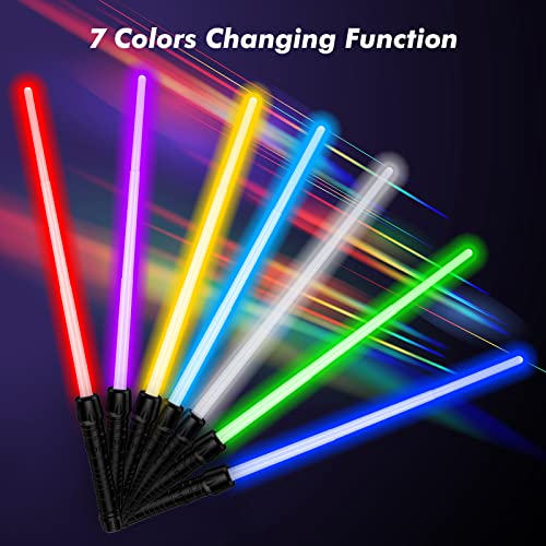 Kenpora Light Sabers for Kids Light Up Saber for Birthday Halloween Party Telescopic Extendable Light Sword with Motion Sensitive FX Sound for Boys Girls - Image 5