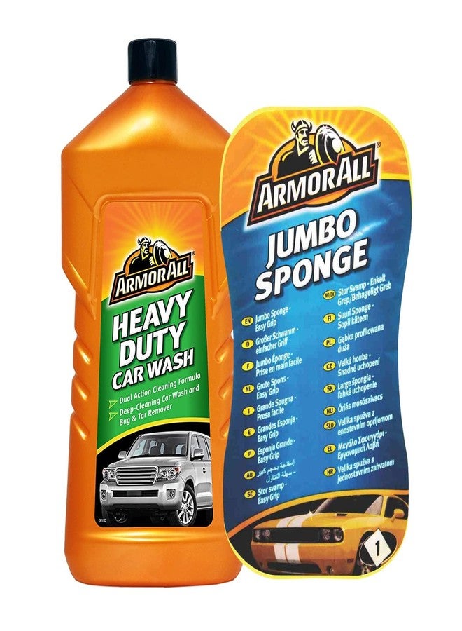 ARMOR ALL Armorall Heavy Duty Wash 1000ml with Armorall Jumbo Sponge - Image 1