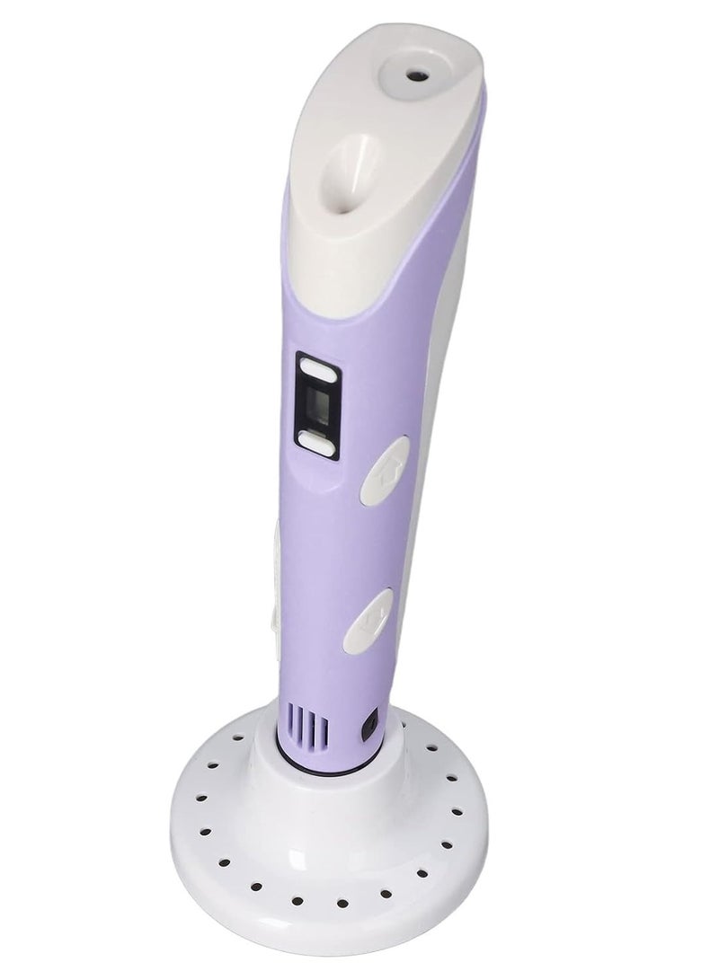 3D Printing Pen Set Stepless Speed Control Slider Red Lighting Preheat DC5V PLA Consumables 3D Printing Pen (Purple) - Image 1