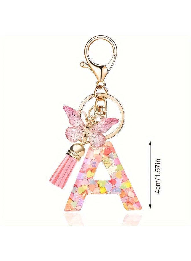 Personalized Alphabet A Letter Keychain - Cute Butterfly-Keychain Pendant for Purse Handbags Women GirlsAccessories - Unique Women's - Image 3