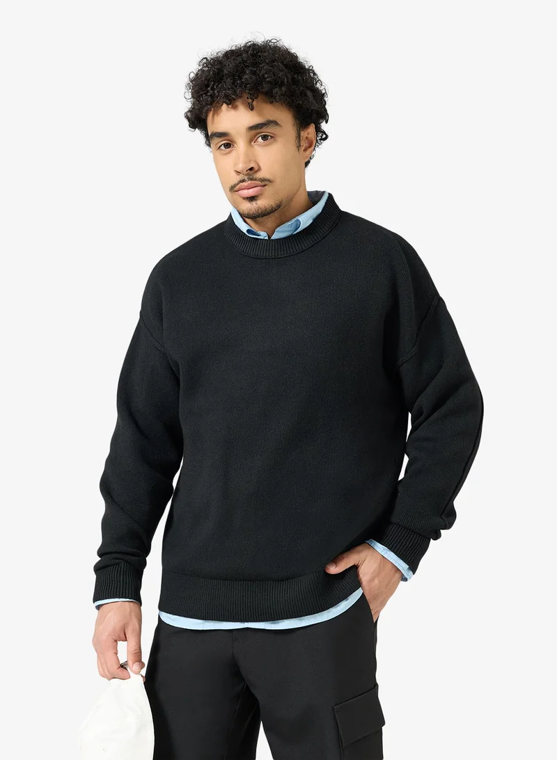 Knit Crew Neck Sweatshirt