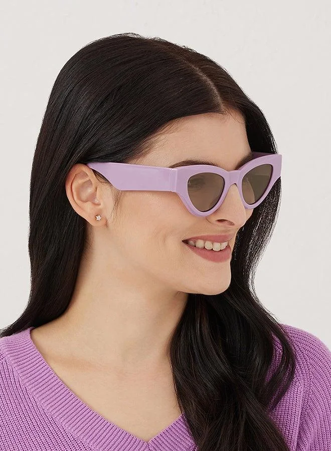 بلاك أوت نظارات شمسية نسائية بتصميم عين القطة من بلاك آوت، باللون بيروينكل