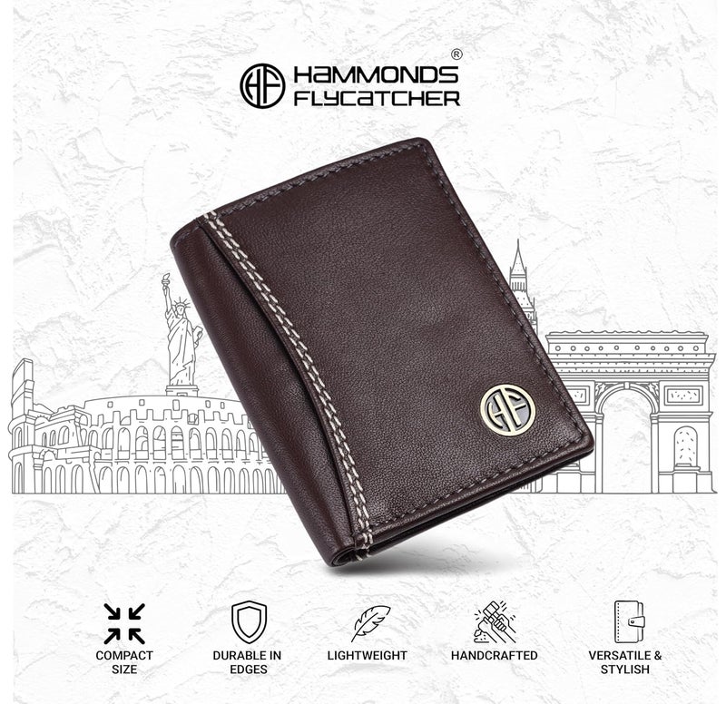 HAMMONDS FLYCATCHER Genuine Leather Credit Card Holder Wallet for Man & Women with Currency Slot, RFID Protected ATM Card Wallet for Men 6 Slots, Gift for Men, Father, Husband, Boyfriend, Coffee Brown - Image 3
