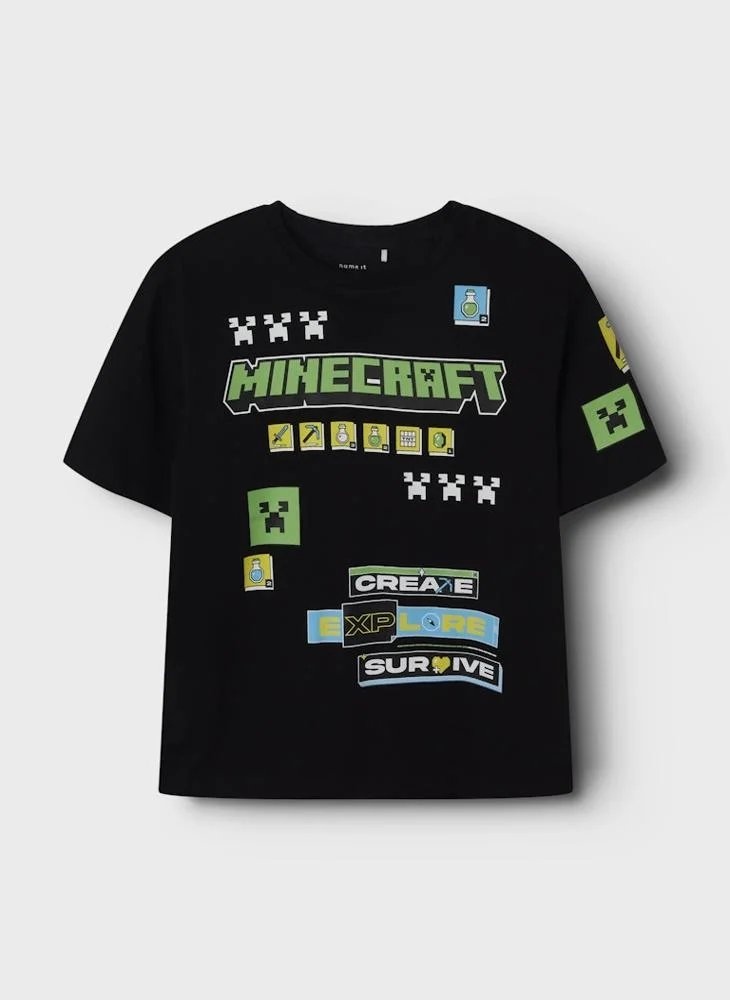NAME IT Kids Nkmjeffy Minecraft Crew Neck T-Shirt