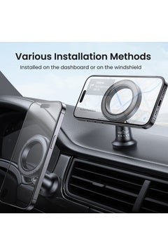 Brave Magnetic Car Mount [N52H Strong Magnets] - Universal Car Dashboard Phone Holder, Secure Magnetic Mount for iPhone 16 Pro Max / 16 Pro / 16 Plus / 15 / 14 / 13 Mini and Samsung Galaxy S25 / S24 / S23 / S22 - Adjustable, Hands-Free, Easy to Install, Stable Hold for All Car Types  - Image 2