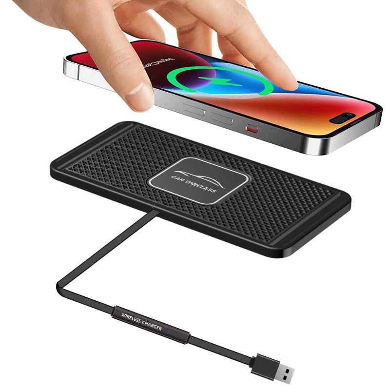 TASUMATO Wireless Car Charger Qi Charging Pad Fast 15W 10W 7.5W Quick Charge Adapter for iPhone 14 13 12 Mini 11 Pro Max 8 Plus X XR Xs Airpods LG Samsung Note Galaxy Buds S9 S10 S20 S21 S22 S23 Android Phones - Image 1