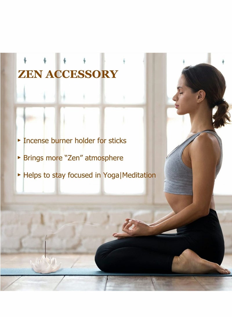 Y&D Lotus Incense Burner Ceramic Stick Holder Flower Sticks for Yoga Studio Home Decor - Image 5
