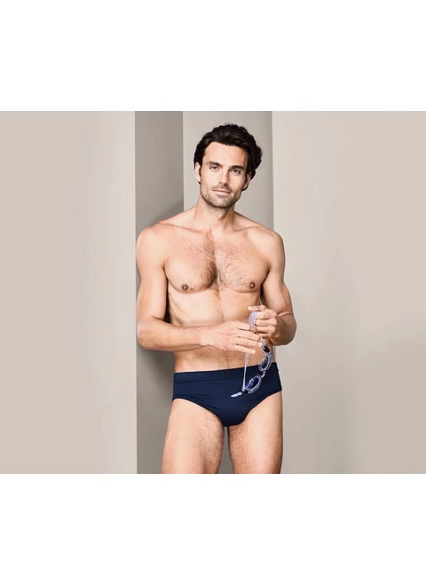 Men Plain Swimming Trunks, Navy