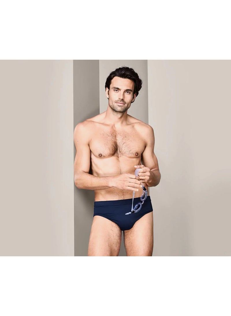 Tchibo Men Plain Swimming Trunks, Navy  - Image 1