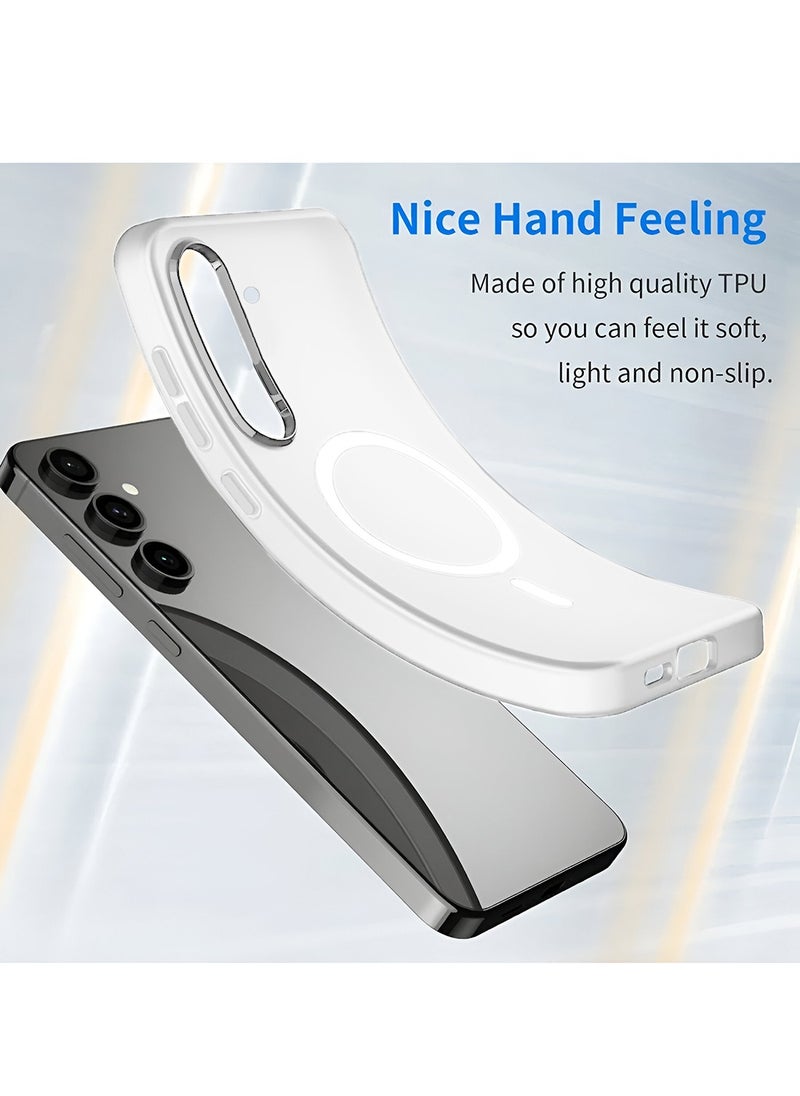 Synde - Samsung Galaxy A36 5G 2025 / Samsung Galaxy A56 5G 2025 Syndee Series Hybrid Translucent Magsafe with Magnetic Charging Raised Camera Lips Elegant Look Case Cover - White - Image 1