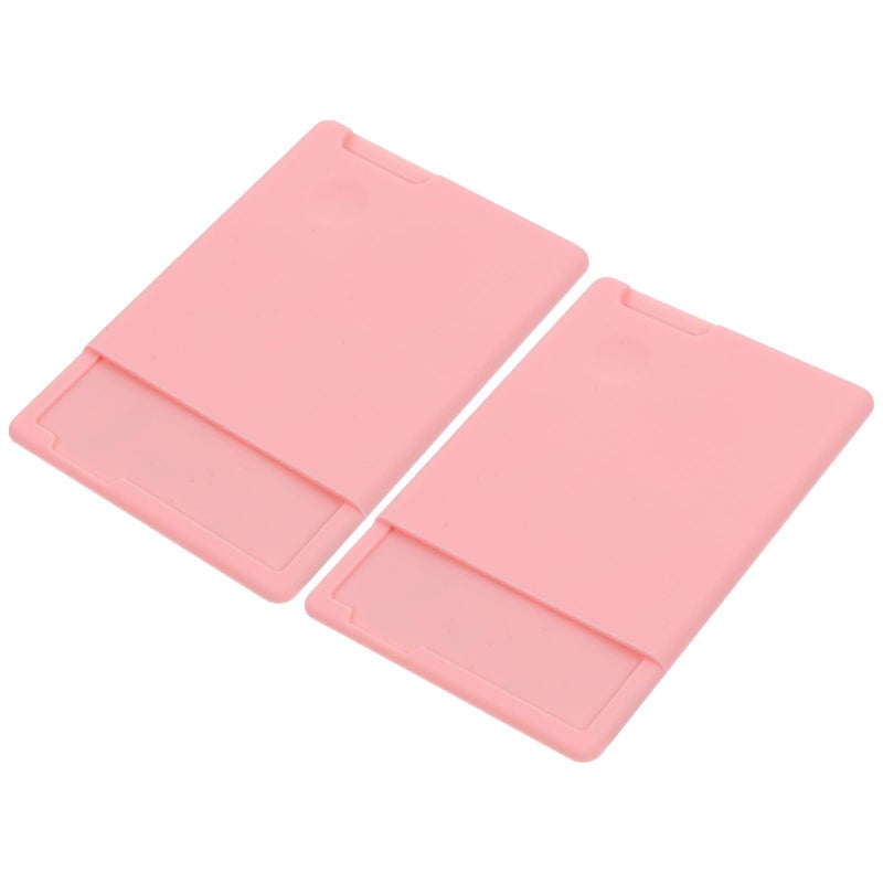 2pcs Pink Adhesive Silicone Phone Wallet Holder for Credit Cards and Daily Use - Image 2