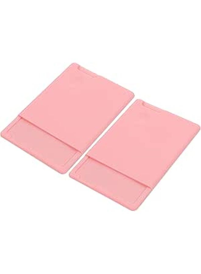 2pcs Pink Adhesive Silicone Phone Wallet Holder for Credit Cards and Daily Use - Image 1