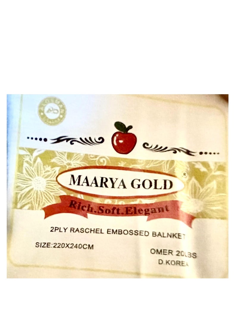 MAARYA GOLD 2 PLY SUPER SOFT EMBOSSED BLANKET - Image 5