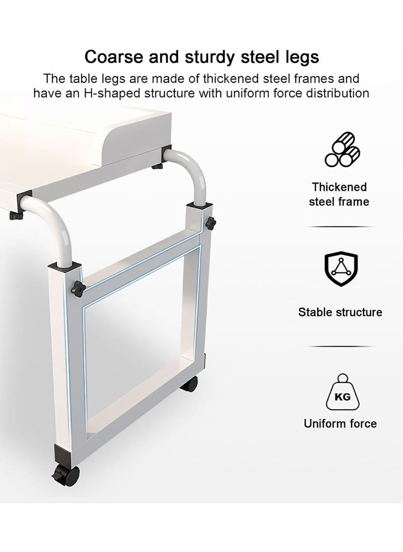 Generic - Overbed Desk Rolling Laptop Stand Over Bed Desk Mobile Overbed Table with Adjustable Length and Height, Crossbed Nursing Table Computer Table - Image 1