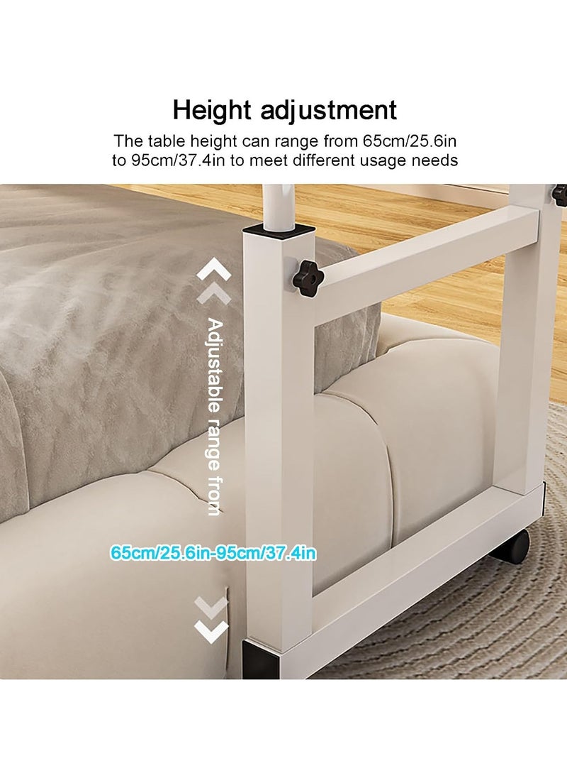 Generic - Overbed Desk Rolling Laptop Stand Over Bed Desk Mobile Overbed Table with Adjustable Length and Height, Crossbed Nursing Table Computer Table - Image 1