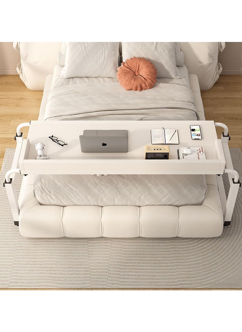 Generic - Overbed Desk Rolling Laptop Stand Over Bed Desk Mobile Overbed Table with Adjustable Length and Height, Crossbed Nursing Table Computer Table - Image 1