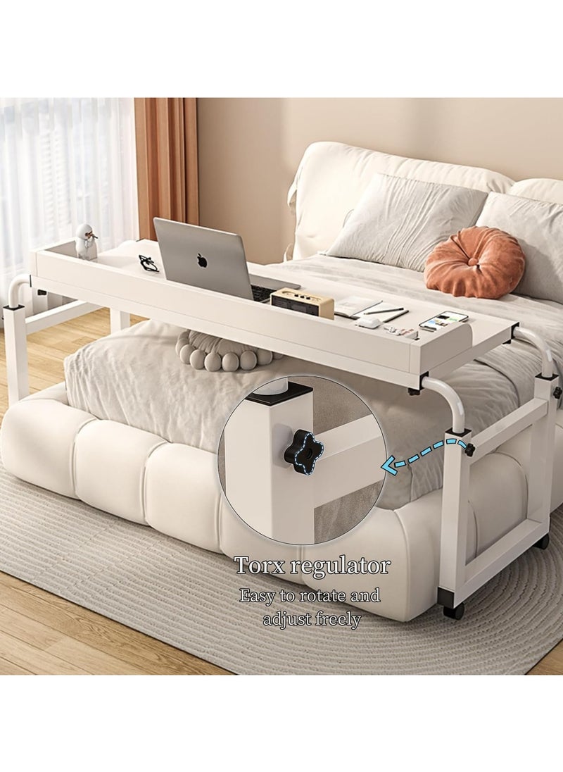 Generic - Overbed Desk Rolling Laptop Stand Over Bed Desk Mobile Overbed Table with Adjustable Length and Height, Crossbed Nursing Table Computer Table - Image 1