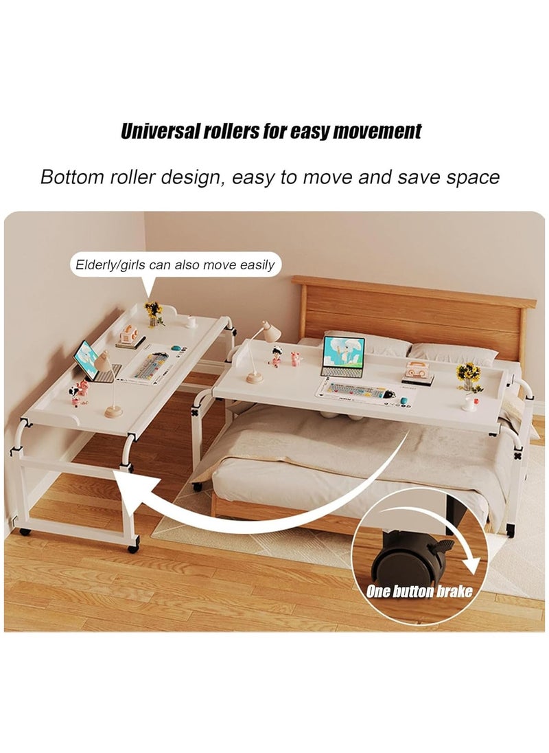 Generic - Overbed Desk Rolling Laptop Stand Over Bed Desk Mobile Overbed Table with Adjustable Length and Height, Crossbed Nursing Table Computer Table - Image 1