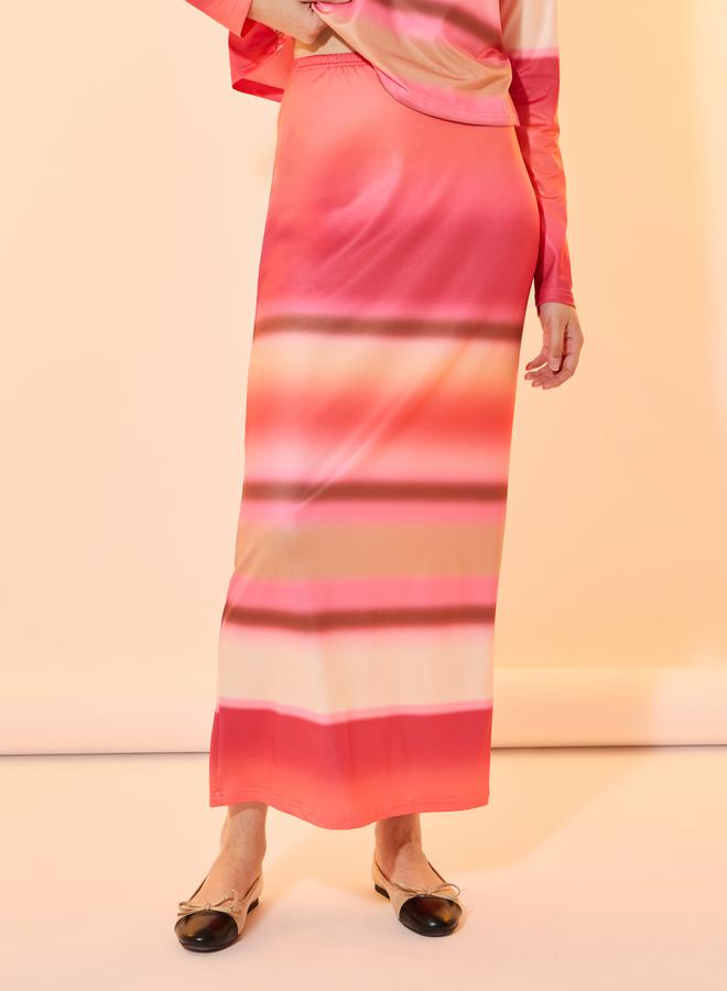 Take Two Ombre Print Round Neck Top & Maxi Skirt Co-Ords  - Image 5