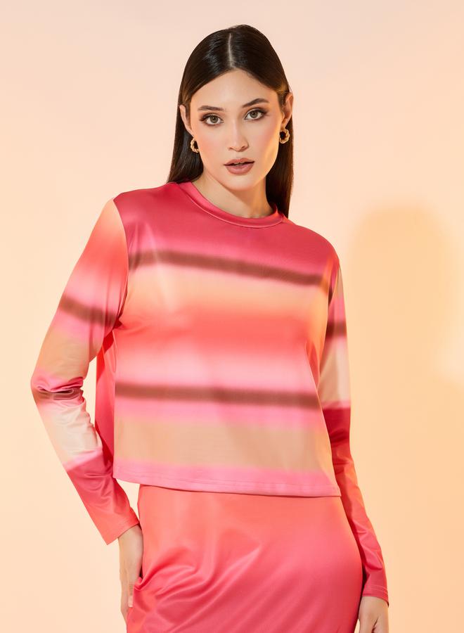 Take Two Ombre Print Round Neck Top & Maxi Skirt Co-Ords  - Image 2