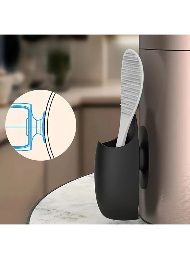 White Silicone Rice Spoon Holder Durable Food Safe Storage For Kitchen Essentials - Image 5