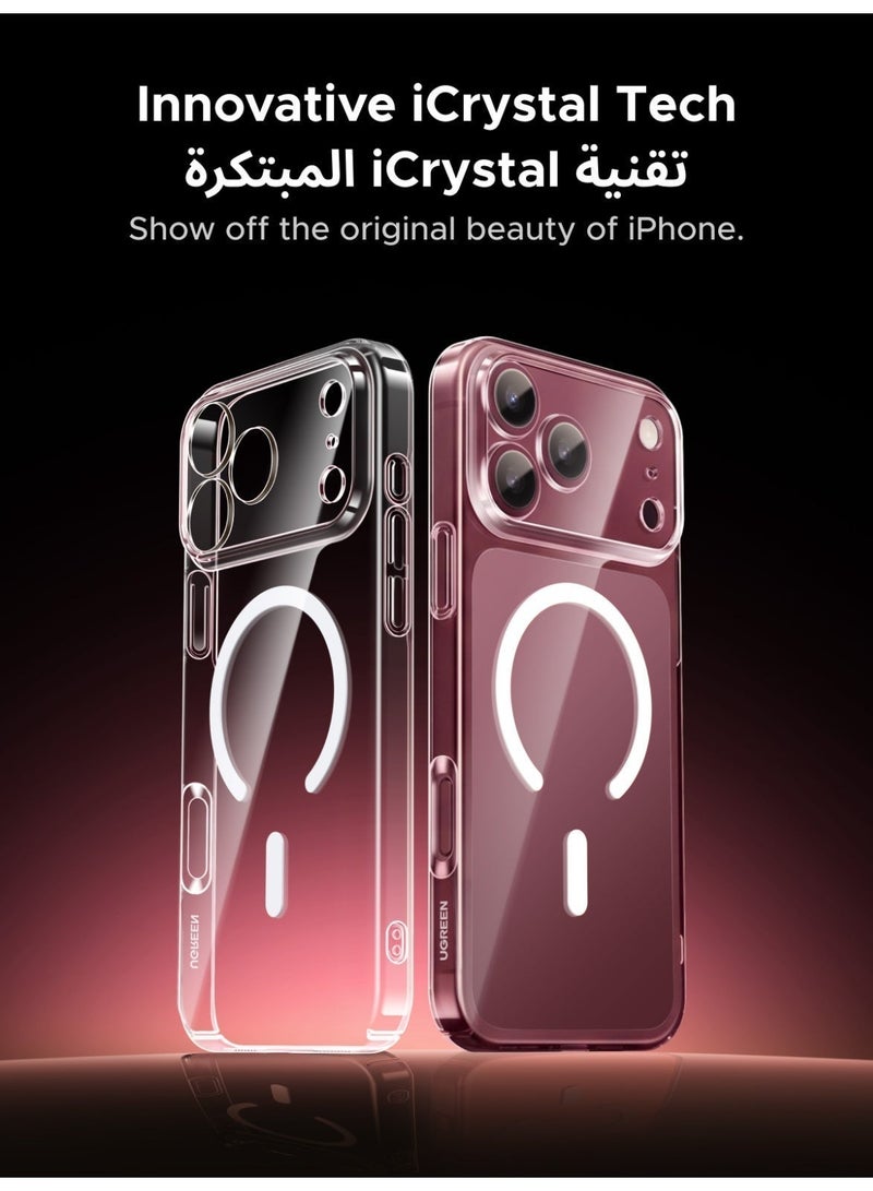 Ugreen iPhone 18 Pro Max/17 Pro Max Case Clear, Anti-yellow MagSafe Cover with PC Back, 18 Pro Max Protective Case, Magnetic Compatible, Slim Design, Raised Screen & Camera Edges, 1.2m Drop Resistant clear - Image 4