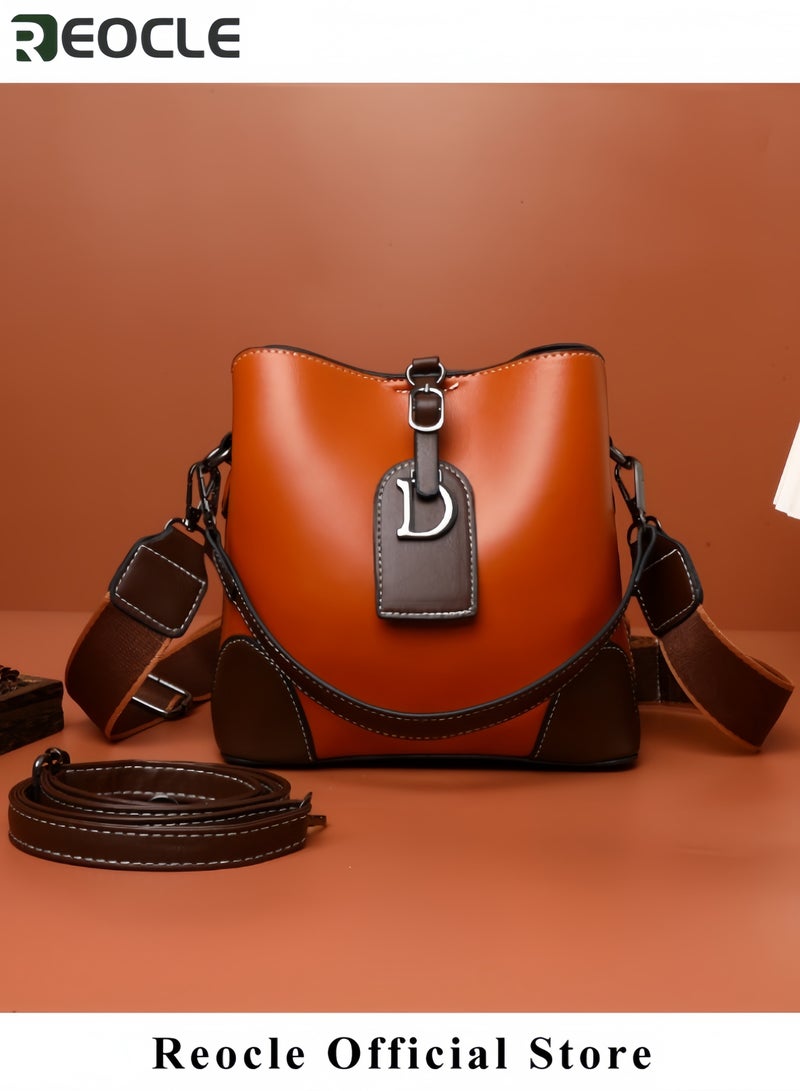 REOCLE Women's Shoulder Handbags Fashion Vegan Leather Crossbody Bag with Adjustable Strap & Large Capacity & Simple Style Shoulder Purse for Ladies - Image 2