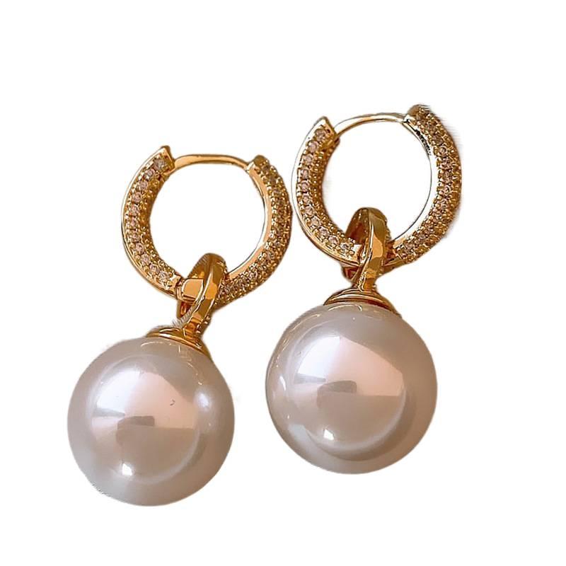 Pearl Earrings with Rhinestone Detail Lightweight Non Pierced Jewelry for Women and Daily Wear - Image 3