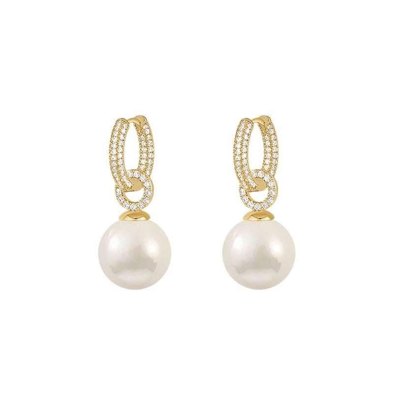 Pearl Earrings with Rhinestone Detail Lightweight Non Pierced Jewelry for Women and Daily Wear - Image 5