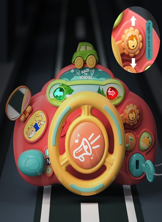 ترتيس لعبة عجلة القيادة مع أضواء الموسيقى، لعبة عجلة القيادة للأطفال الصغار لعبة تعليمية تفاعلية للأولاد والبنات - Image 2