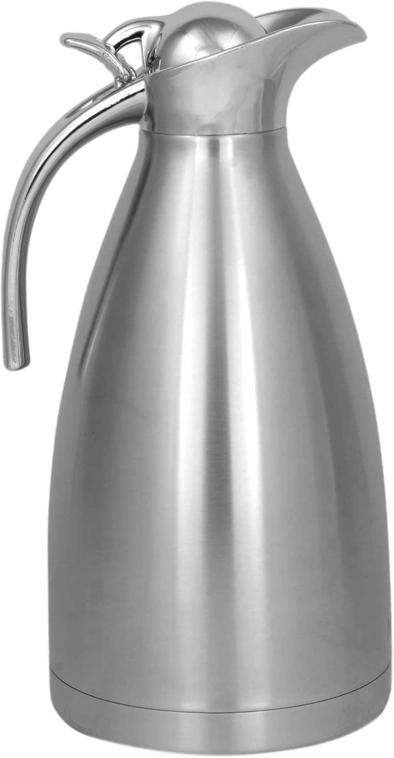 Nessan 1.5 Liter Thermal Coffee Carafe Jugs, Double Walled Vacuum Insulated Flask 12 Hours Heat Retention Jug for Coffee, Tea, & Milk - Stainless Steel - Image 1