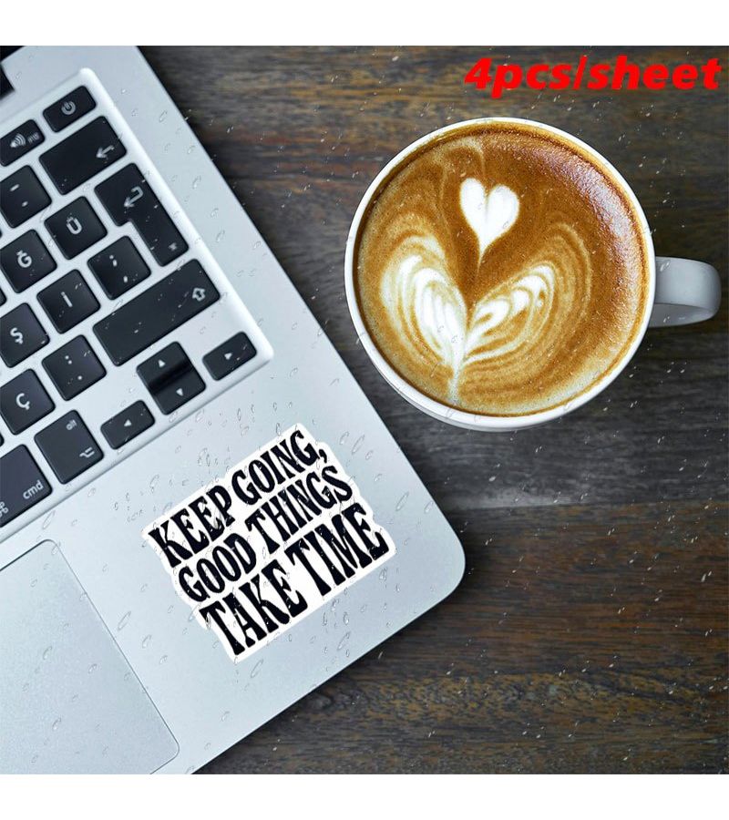 مجموعة من 4 ملصقات سيارة كلاسيكية تحمل عبارة "Keep Going" بتصميم متين مقاوم للعوامل الجوية - Image 4