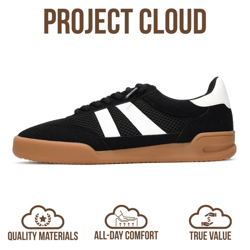 Project Cloud 100% Genuine Leather Casual Sneakers for Women - Memory Foam Insoles - Womens Shoes & Lightweight Women's Fashion Sneakers - Slip On Shoes for Women Footwear (Verdy, BLK, 8.5) - Image 3