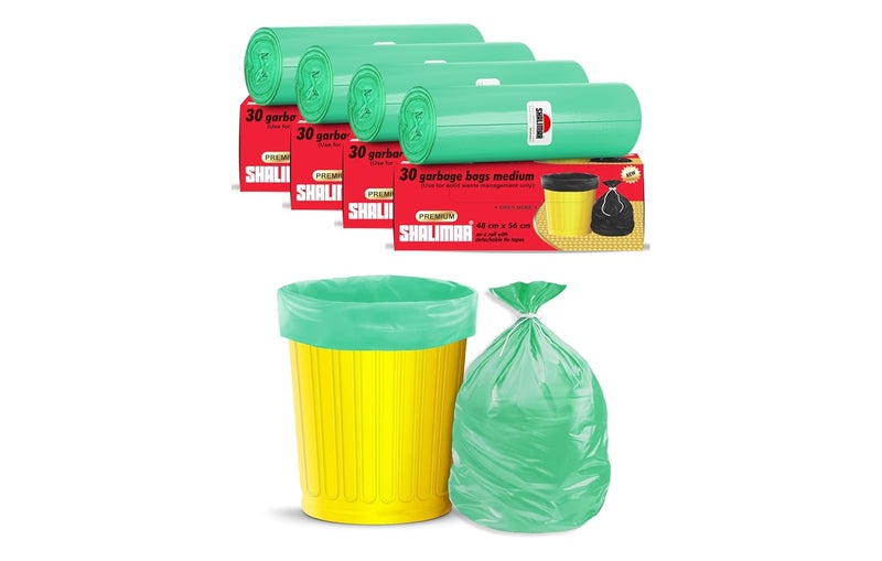 shalimar Shalimar Premium Lavender Fragrance Scented Garbage Bags Medium Size 19x21 Inches120 Bags Pack of 4 Rolls with 30 Bags Each for Dustbin BagTrash Bag Green Perforated Box for Easy Dispensing  - Image 1
