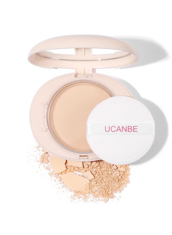 Ucanbe - UCANBE 2-in-1 Pressed Face Powder & Foundation Makeup, Matte Oil Control Flawless Setting Powder, Korean Makeup,Waterproof Long Lasting Finishing Powder (Fair) - Image 1