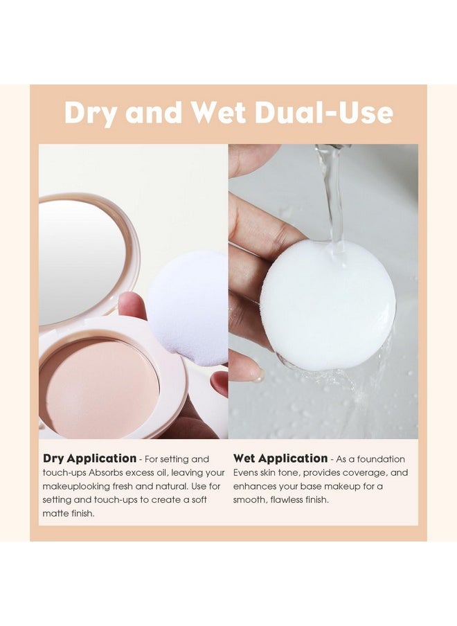 Ucanbe - UCANBE 2-in-1 Pressed Face Powder & Foundation Makeup, Matte Oil Control Flawless Setting Powder, Korean Makeup,Waterproof Long Lasting Finishing Powder (Fair) - Image 1