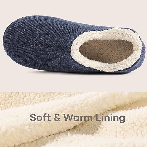 ULTRAIDEAS Women's Indoor Loafer House Slippers with Memory Foam, Ladies Warm Closed Back House Shoes with Non-Slip Outdoor Rubber Sole（Navy Blue，size 10） - Image 3