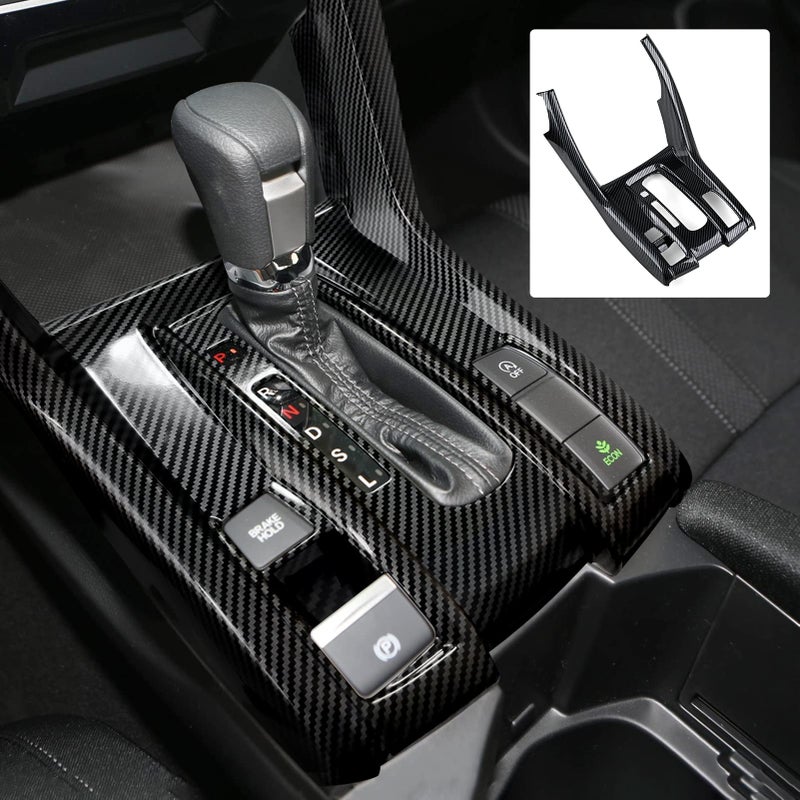 BRMYL Gear Shift Panel Frame Decals for 10th Gen Honda Civic 2016 2017 2018 2019 2020 2021 Accessories ABS Carbon Fiber Stickers