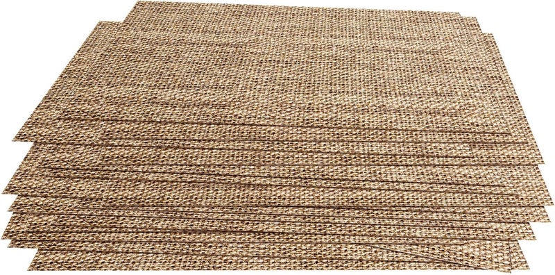 Glenmal 100 Pcs Disposable Burlap Printed Paper Placemats 1102 x 138 Inch Rustic Brown Chargers Rectangle Disposable Placemats Farmhouse Dining Table Setting Tan Table Setting Placemat for Baby Kids Party - Image 3