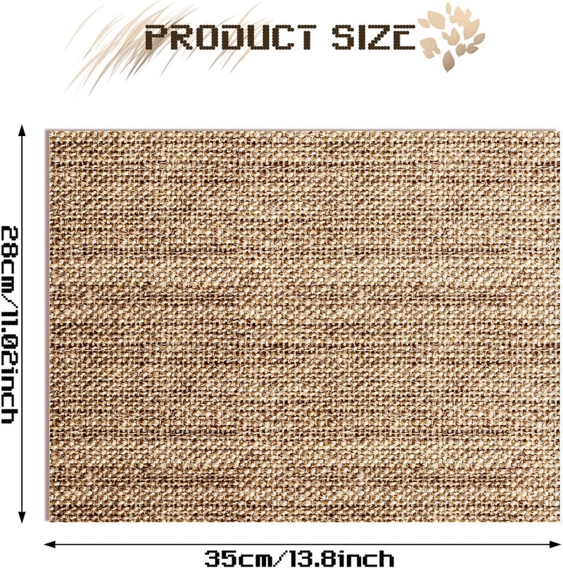Glenmal 100 Pcs Disposable Burlap Printed Paper Placemats 1102 x 138 Inch Rustic Brown Chargers Rectangle Disposable Placemats Farmhouse Dining Table Setting Tan Table Setting Placemat for Baby Kids Party - Image 2