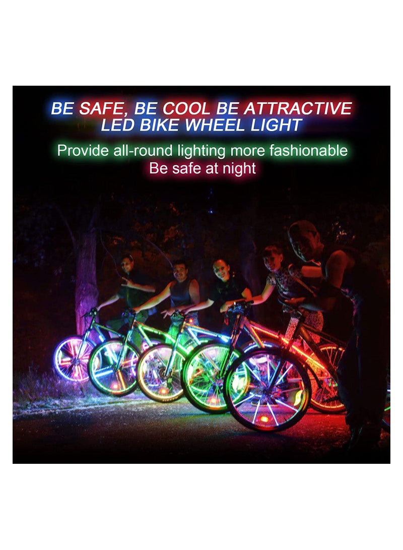 SYOSI 4 Pack Bike Spoke Lights LED Wheel Lights Keep Safe Decorations - Image 2