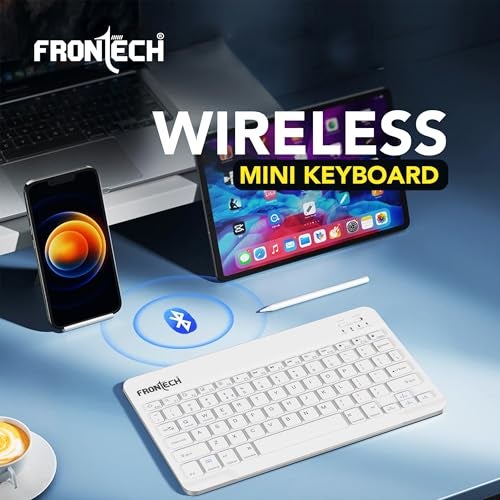 FRONTECH Wireless Mini Keyboard - 78 Keys, Bluetooth Connectivity, Rechargeable, Ultra Slim, Compact Design 1 Year Warranty (FT-1603AW) - Image 2