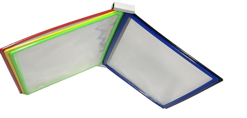 Shining Zon Plastic Wall Unit Hanging Documents Storage Folder with 5 Folders in 2 Set A4 Folders Vertical for Home Office, School & Business Easy Access (Multicolored folders) - Image 2