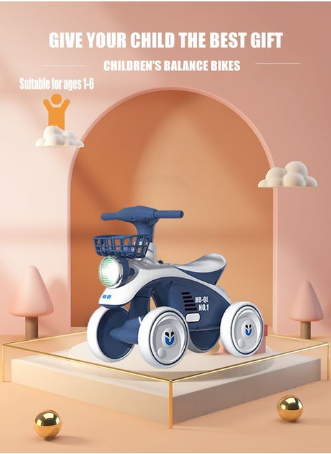 Children's Balance Bike for  1-6 Years Old Boys And Girls Baby Scooter/Balance Car Pedal-Less Bike Multi-Functional One Car Dual-Use.4 Silent Wheels.  Children's  First Ride On Toys,  Birthday Gifts.