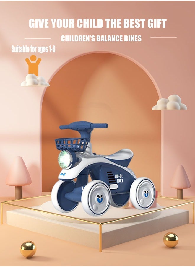 Children's Balance Bike for  1-6 Years Old Boys And Girls Baby Scooter/Balance Car Pedal-Less Bike Multi-Functional One Car Dual-Use.4 Silent Wheels.  Children's  First Ride On Toys,  Birthday Gifts.