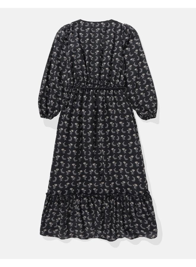 American Eagle AE Long-Sleeve Button-Up Midi Dress  - Image 3